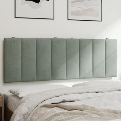 Headboard Cushion "Hanko" Light Gray 53.9" Velvet