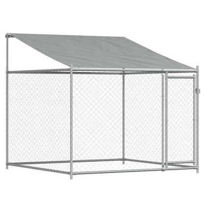 Dog Cage with Roof and Doors Grey 10x2x2 m Galvanised Steel