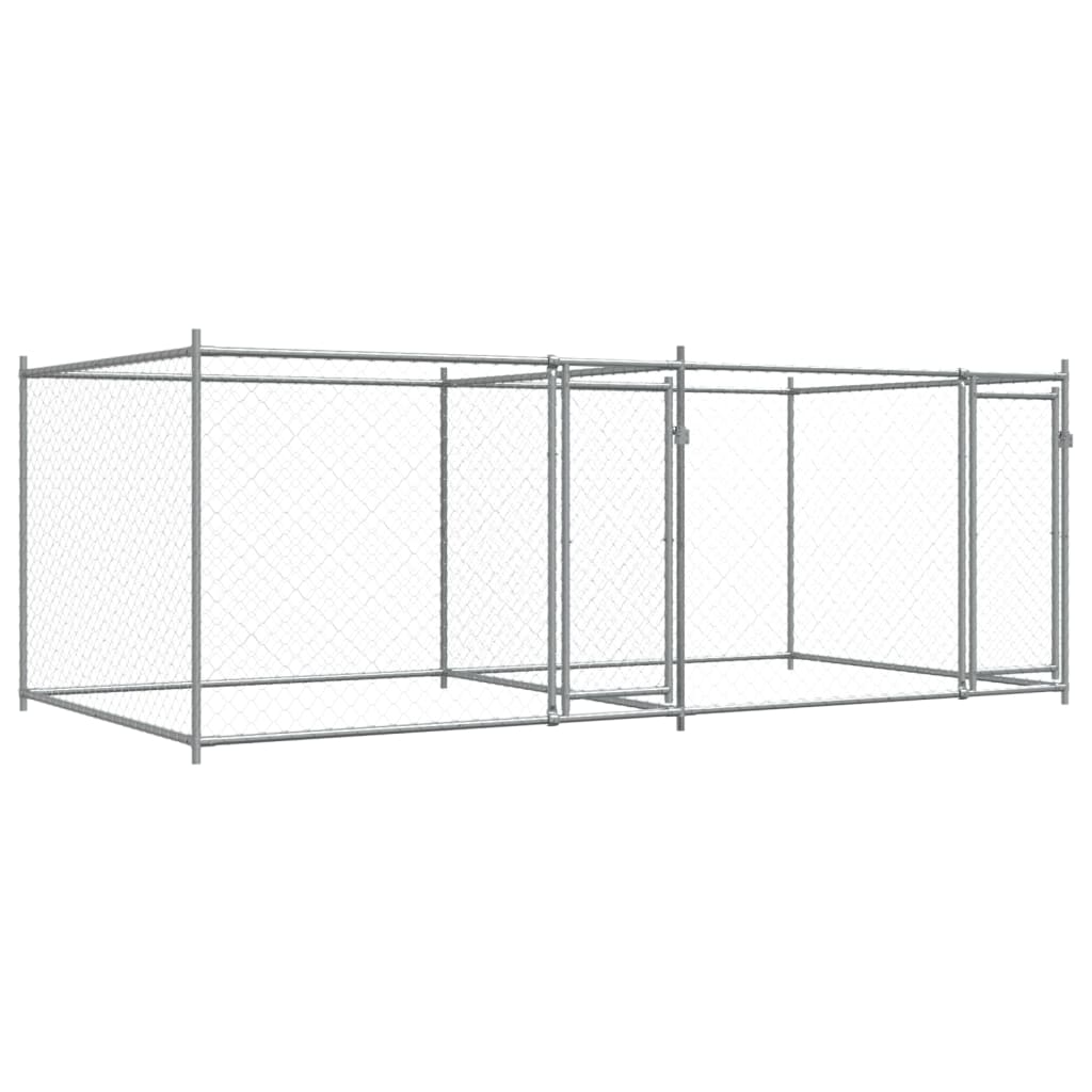 Dog Cage with Doors Gray 13.1'x6.6'x4.9'Galvanized Steel