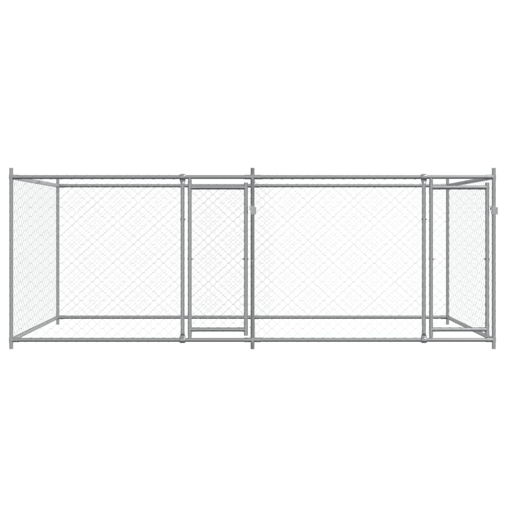 Dog Cage with Doors Gray 13.1'x6.6'x4.9'Galvanized Steel
