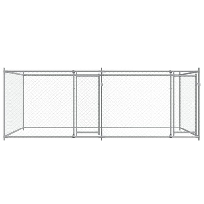 Dog Cage with Doors Gray 13.1'x6.6'x4.9'Galvanized Steel