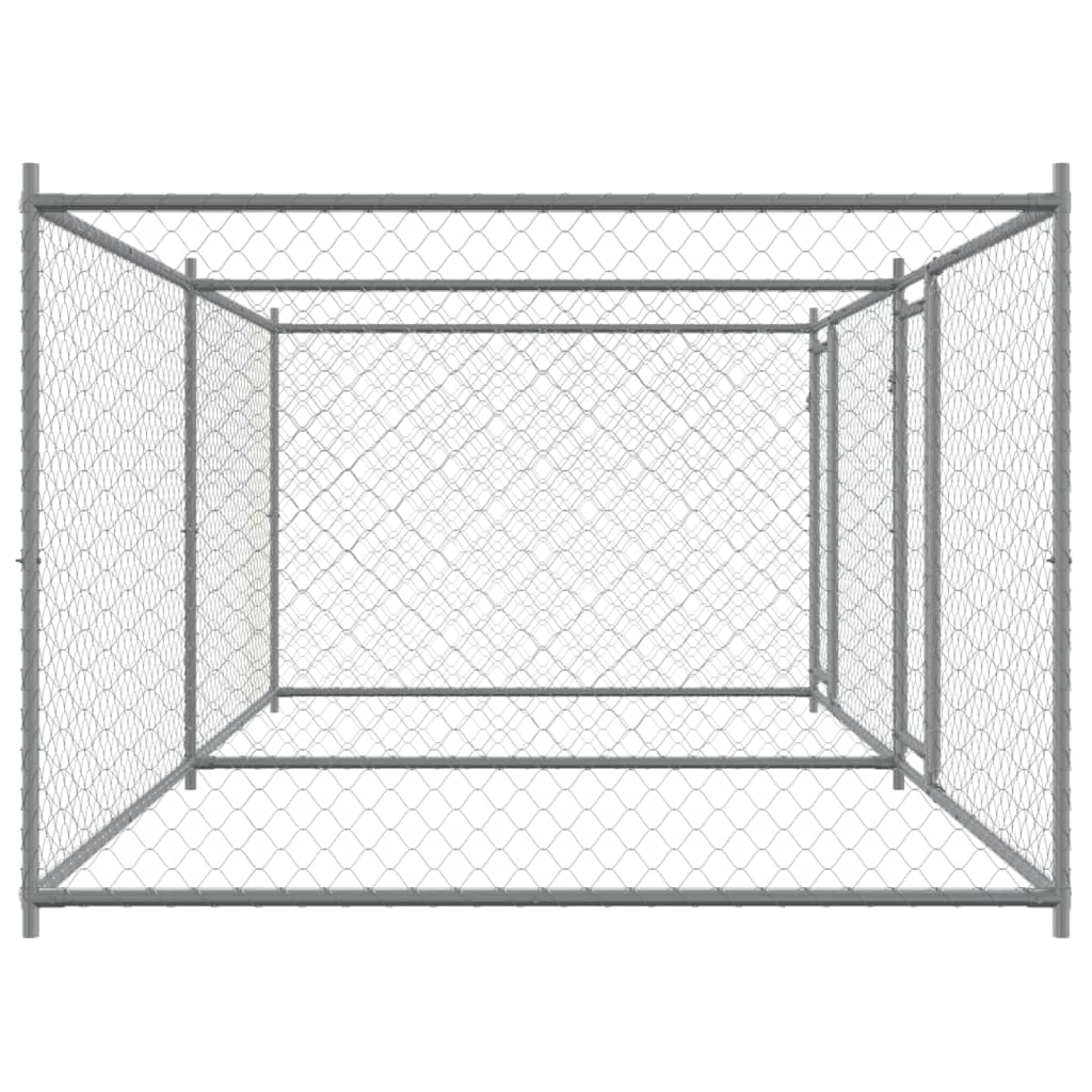 Dog Cage with Doors Gray 13.1'x6.6'x4.9'Galvanized Steel