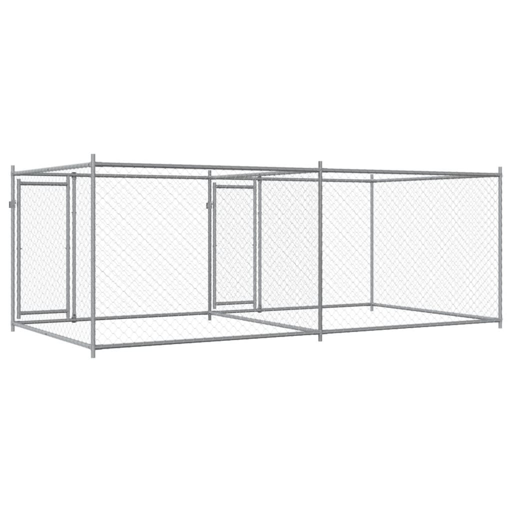 Dog Cage with Doors Gray 13.1'x6.6'x4.9'Galvanized Steel