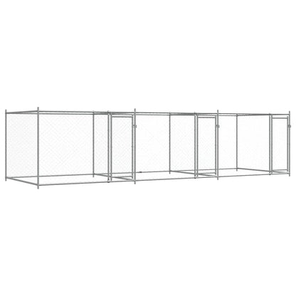 Dog Cage with Doors Gray 19.7'x6.6'x4.9'Galvanized Steel