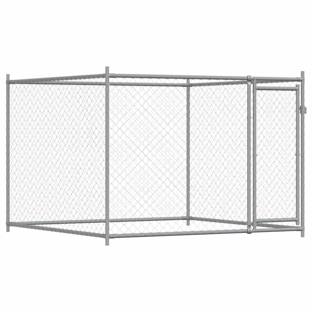 Dog Cage with Doors Gray 19.7'x6.6'x4.9'Galvanized Steel