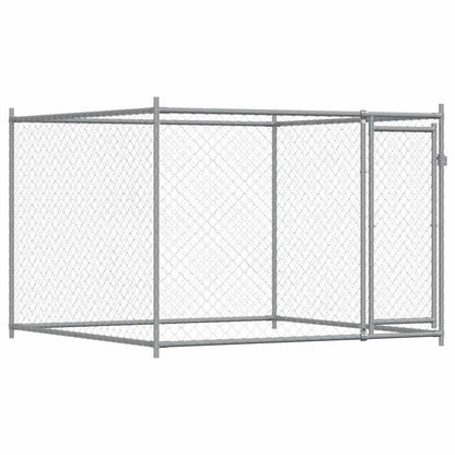 Dog Cage with Doors Gray 19.7'x6.6'x4.9'Galvanized Steel