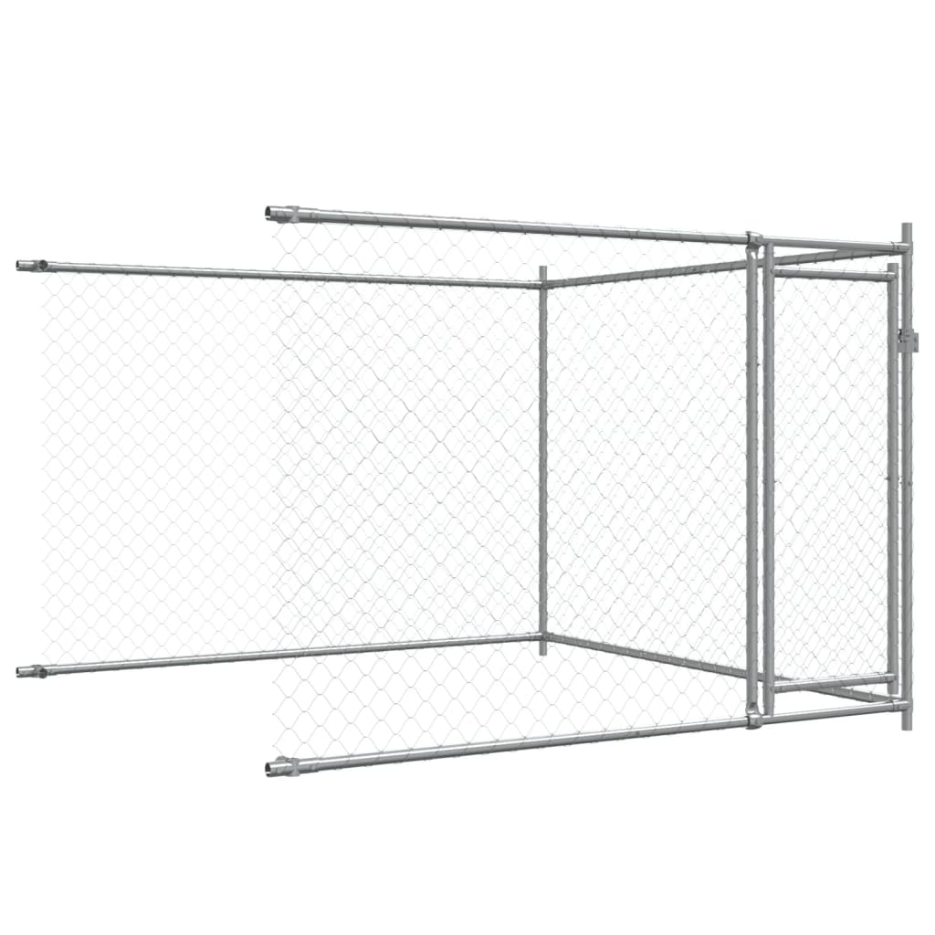 Dog Cage with Doors Gray 19.7'x6.6'x4.9'Galvanized Steel