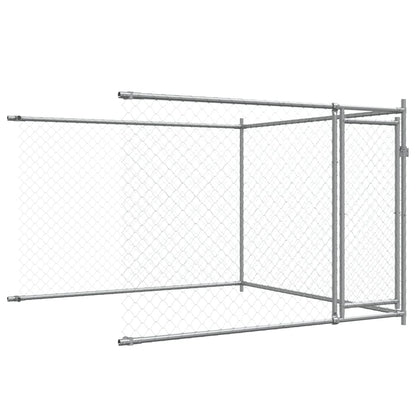 Dog Cage with Doors Gray 19.7'x6.6'x4.9'Galvanized Steel