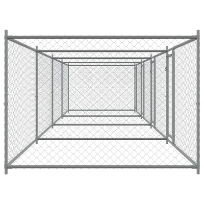 Dog Cage with Doors Gray 26.2'x6.6'x4.9'Galvanized Steel