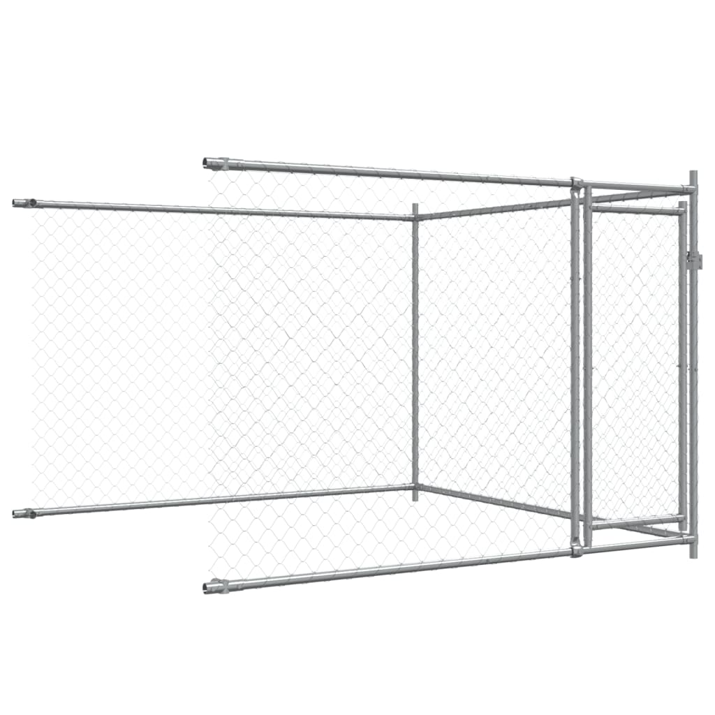 Dog Cage with Doors Gray 26.2'x6.6'x4.9'Galvanized Steel