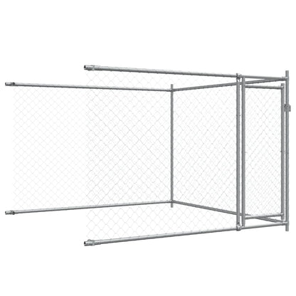 Dog Cage with Doors Gray 26.2'x6.6'x4.9'Galvanized Steel
