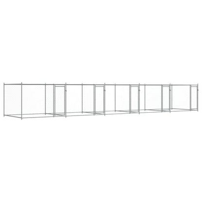 Dog Cage with Doors Gray 32.8'x6.6'x4.9'Galvanized Steel
