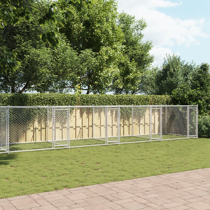 Dog Cage with Doors Gray 32.8'x6.6'x4.9'Galvanized Steel