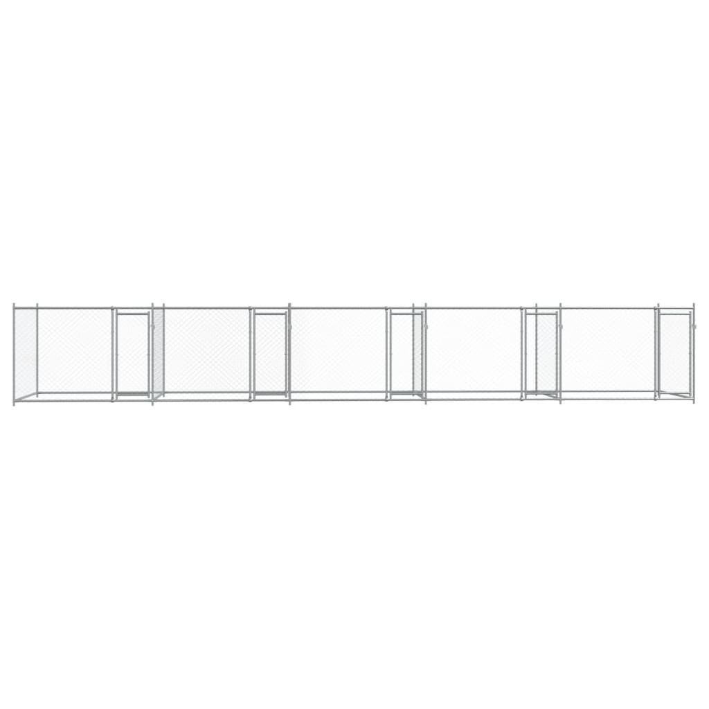 Dog Cage with Doors Gray 32.8'x6.6'x4.9'Galvanized Steel
