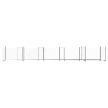 Dog Cage with Doors Gray 32.8'x6.6'x4.9'Galvanized Steel