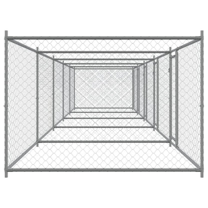 Dog Cage with Doors Gray 32.8'x6.6'x4.9'Galvanized Steel