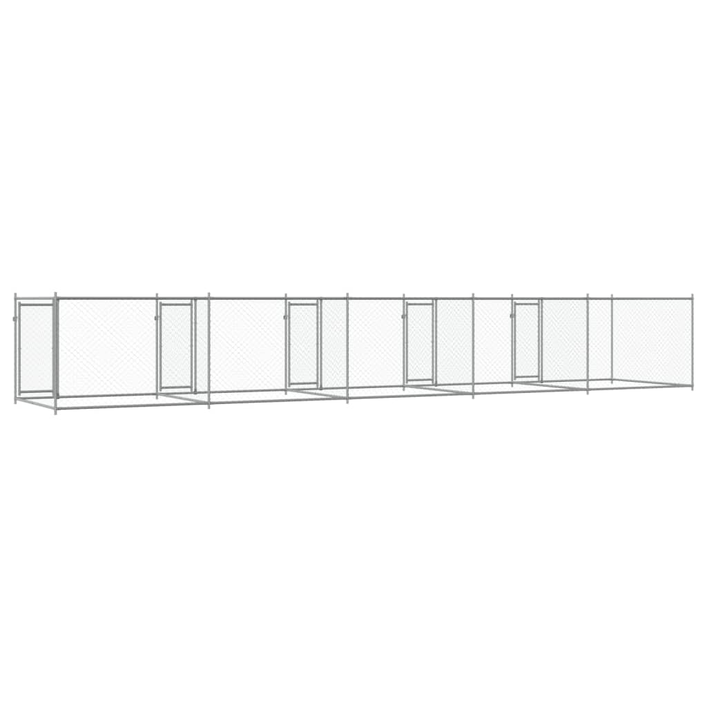 Dog Cage with Doors Gray 32.8'x6.6'x4.9'Galvanized Steel