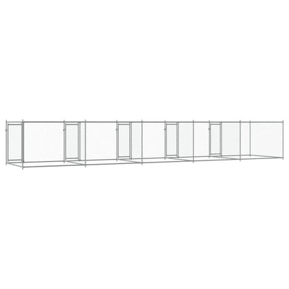 Dog Cage with Doors Gray 32.8'x6.6'x4.9'Galvanized Steel