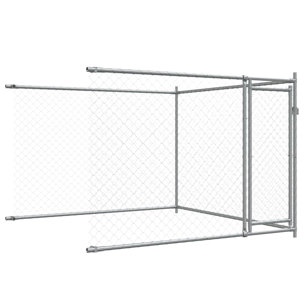 Dog Cage with Doors Gray 32.8'x6.6'x4.9'Galvanized Steel