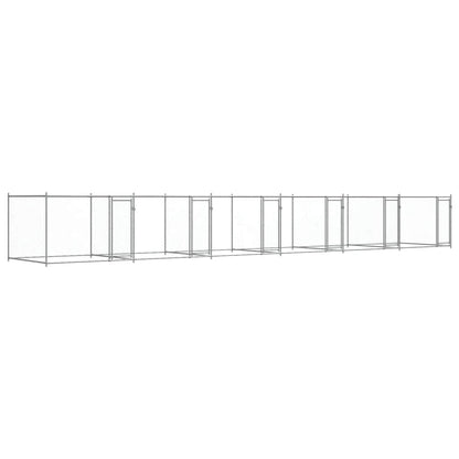 Dog Cage with Doors Gray 39.4'x6.6'x4.9'Galvanized Steel