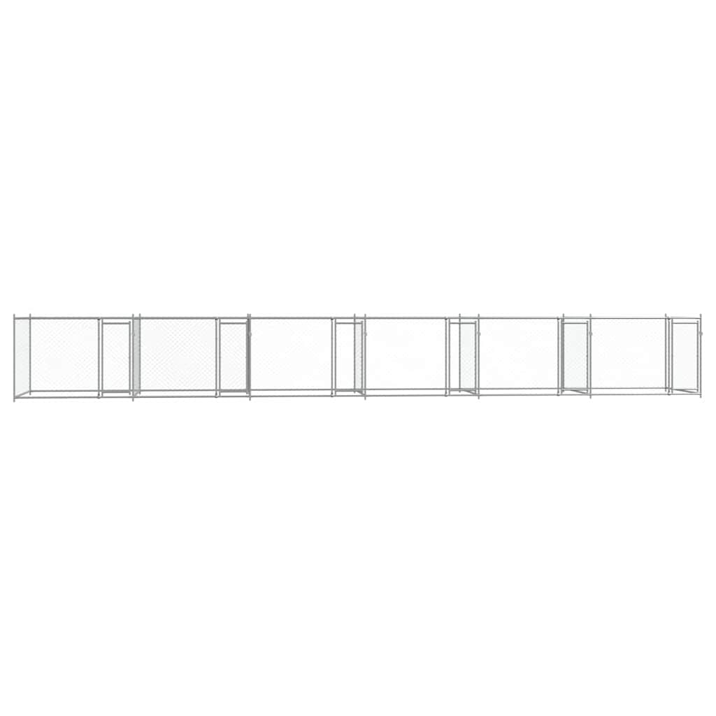 Dog Cage with Doors Gray 39.4'x6.6'x4.9'Galvanized Steel