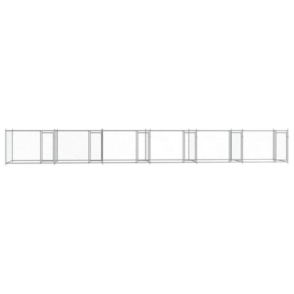 Dog Cage with Doors Gray 39.4'x6.6'x4.9'Galvanized Steel