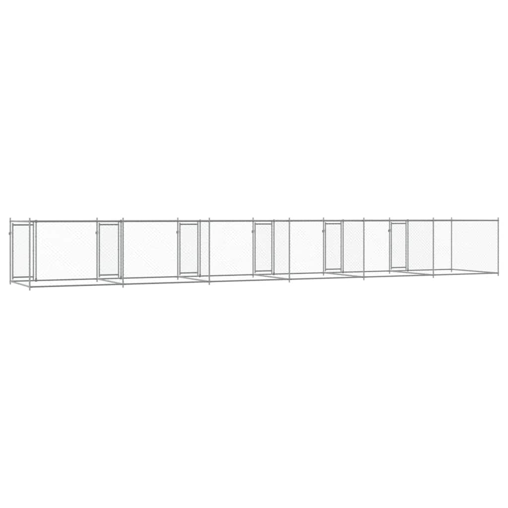 Dog Cage with Doors Gray 39.4'x6.6'x4.9'Galvanized Steel