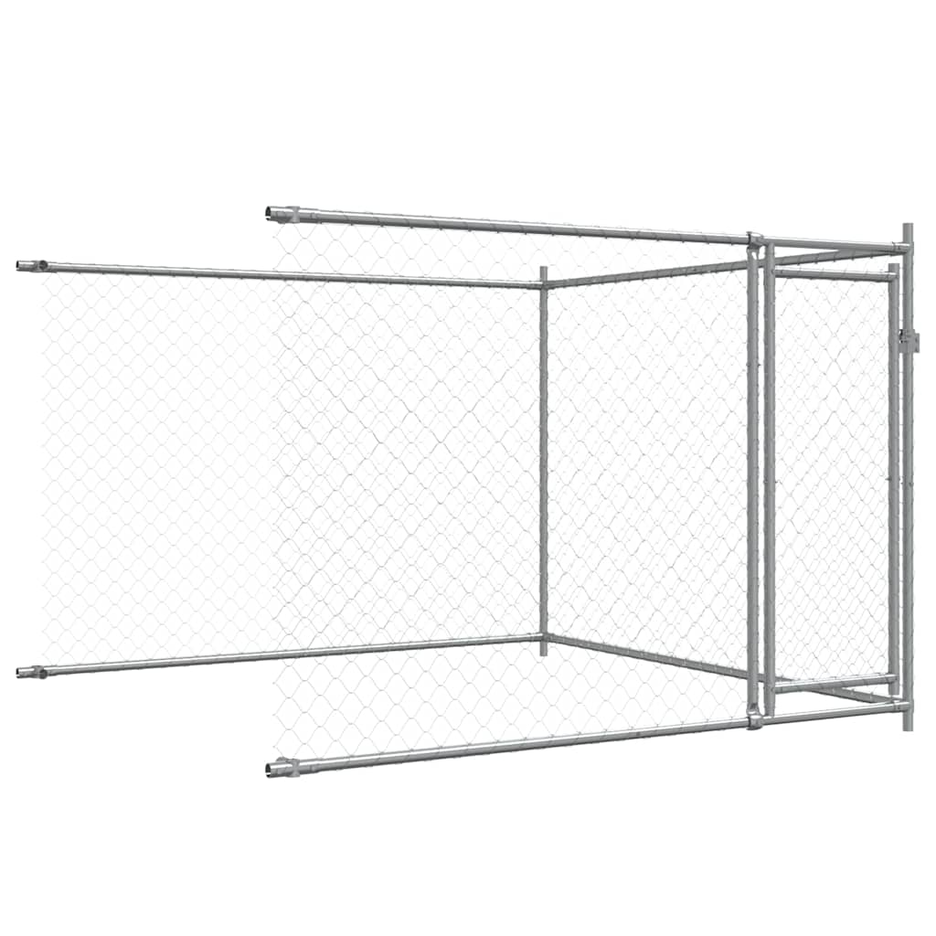 Dog Cage with Doors Gray 39.4'x6.6'x4.9'Galvanized Steel