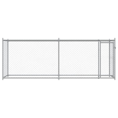 Dog Cage with Door Gray 13.1'x6.6'x4.9'Galvanized Steel