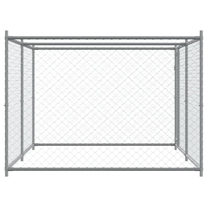 Dog Cage with Door Gray 13.1'x6.6'x4.9'Galvanized Steel