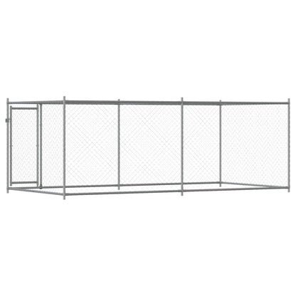Dog Cage with Door Gray 13.1'x6.6'x4.9'Galvanized Steel