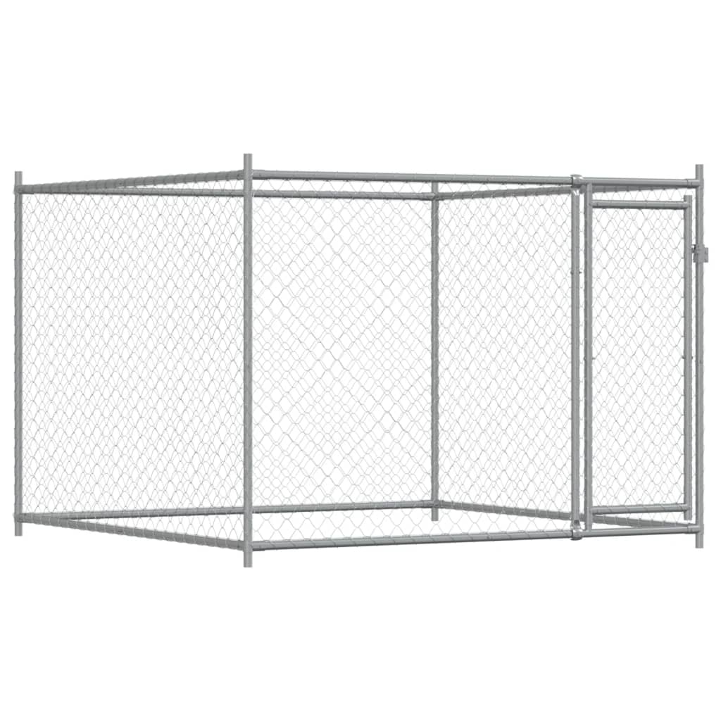 Dog Cage with Door Gray 13.1'x6.6'x4.9'Galvanized Steel