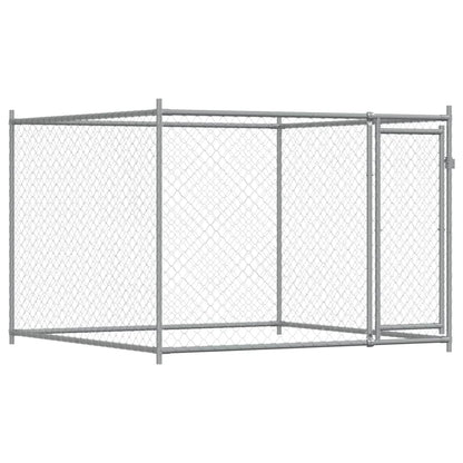 Dog Cage with Door Gray 13.1'x6.6'x4.9'Galvanized Steel