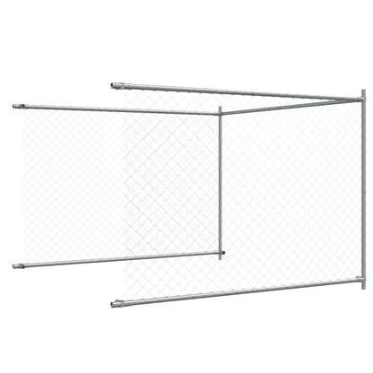 Dog Cage with Door Gray 13.1'x6.6'x4.9'Galvanized Steel