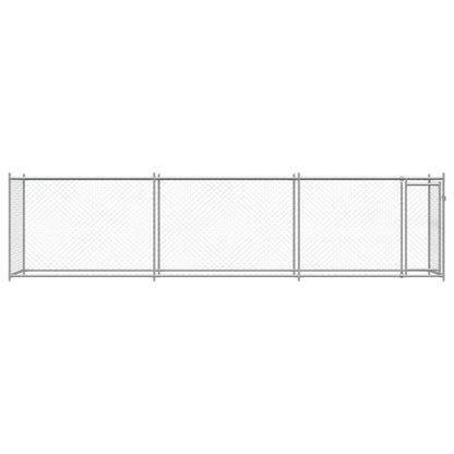 Dog Cage with Door Gray 19.7'x6.6'x4.9'Galvanized Steel