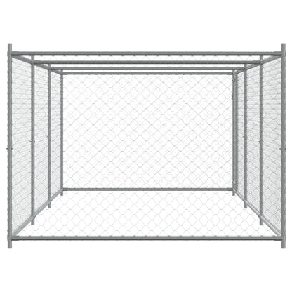 Dog Cage with Door Gray 19.7'x6.6'x4.9'Galvanized Steel