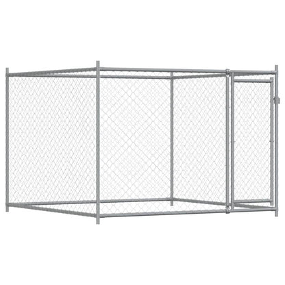 Dog Cage with Door Gray 19.7'x6.6'x4.9'Galvanized Steel