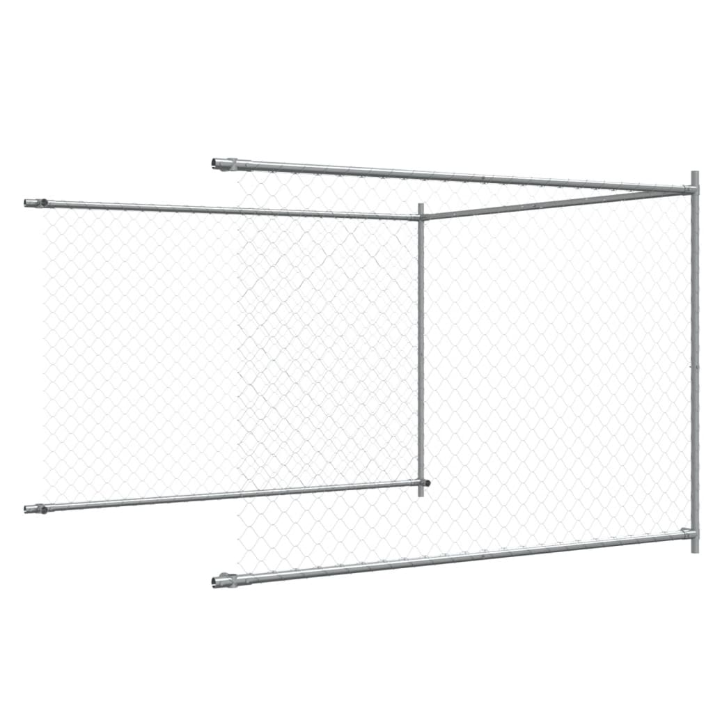 Dog Cage with Door Gray 19.7'x6.6'x4.9'Galvanized Steel