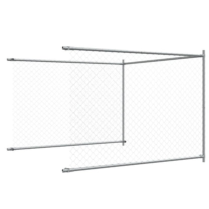 Dog Cage with Door Gray 26.2'x6.6'x4.9'Galvanized Steel