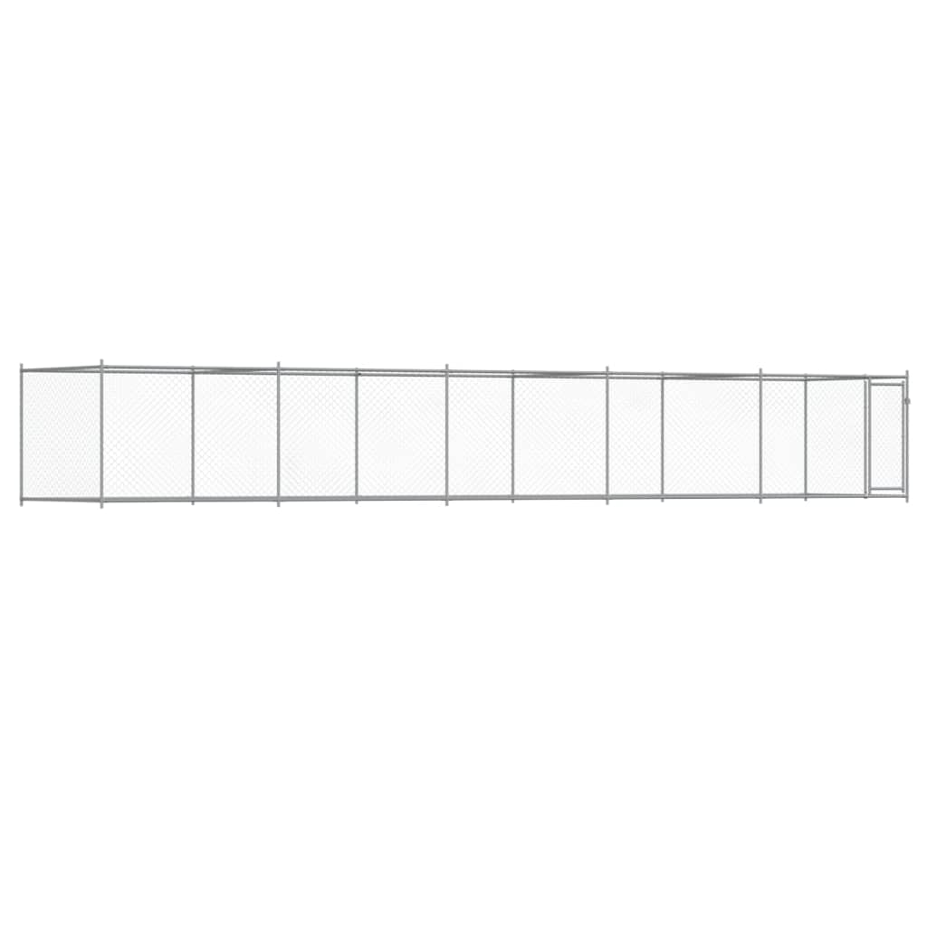 Dog Cage with Door Gray 32.8'x6.6'x4.9'Galvanized Steel