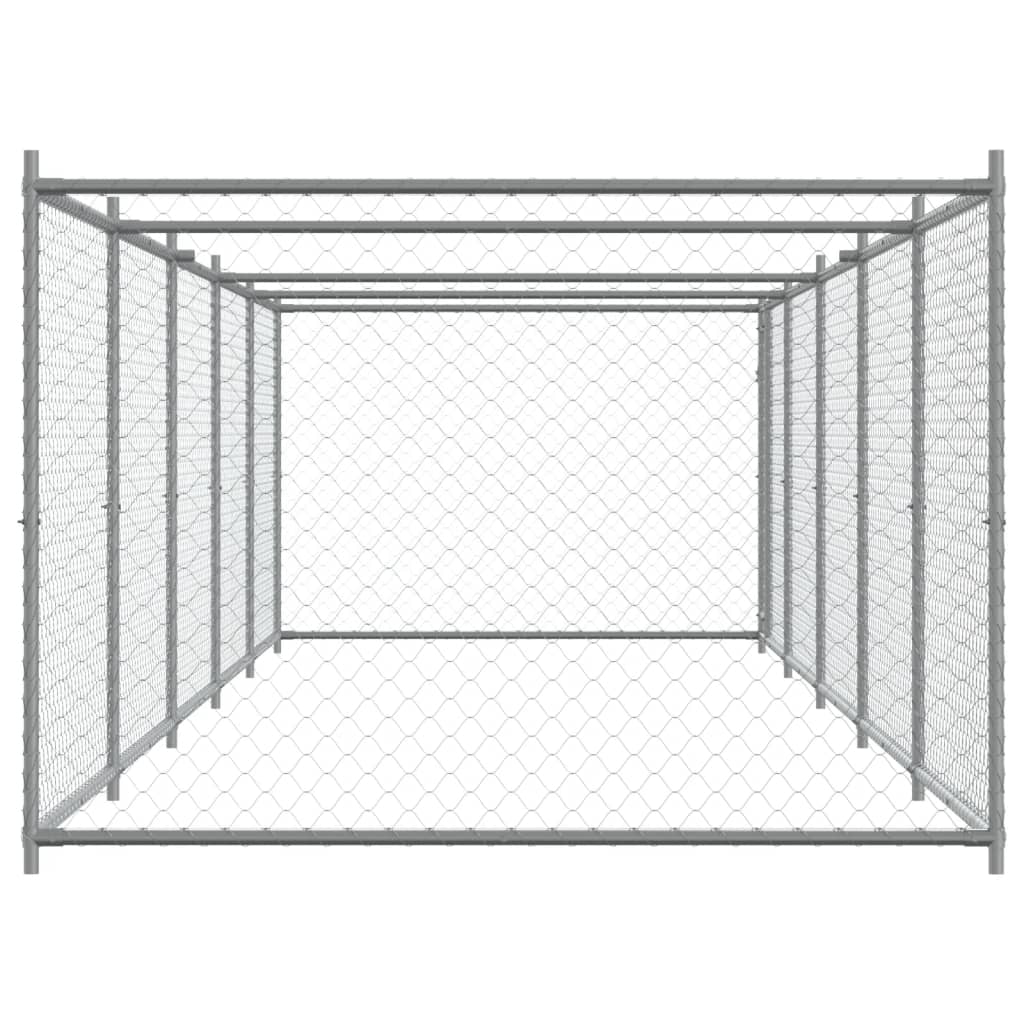 Dog Cage with Door Gray 32.8'x6.6'x4.9'Galvanized Steel