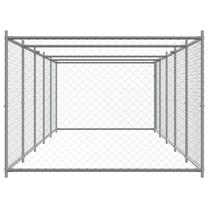 Dog Cage with Door Gray 32.8'x6.6'x4.9'Galvanized Steel
