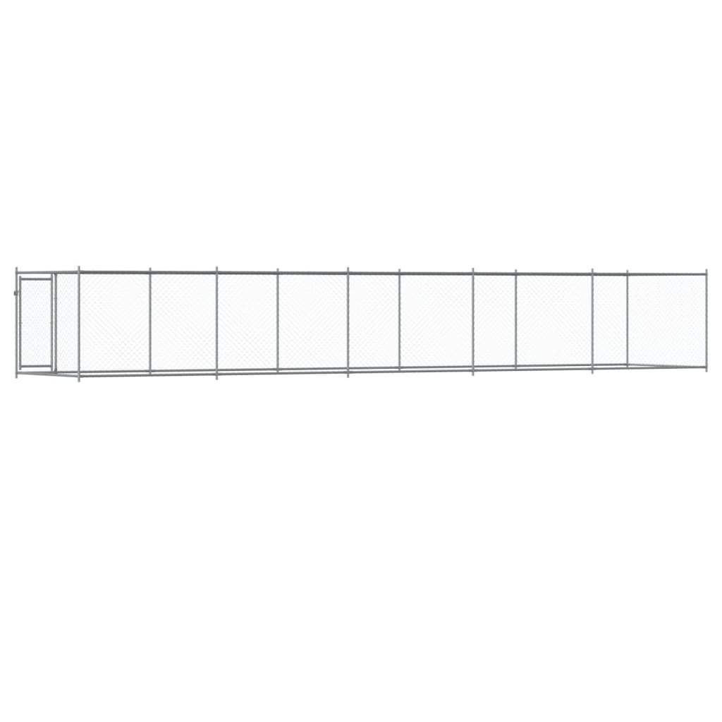 Dog Cage with Door Gray 32.8'x6.6'x4.9'Galvanized Steel