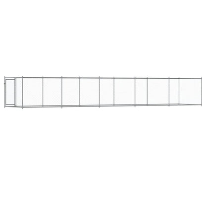 Dog Cage with Door Gray 32.8'x6.6'x4.9'Galvanized Steel