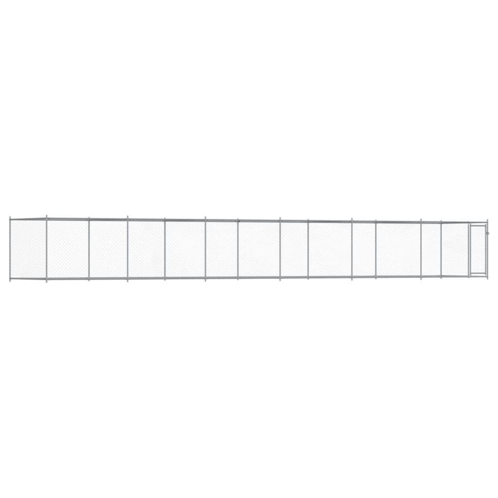 Dog Cage with Door Gray 39.4'x6.6'x4.9'Galvanized Steel
