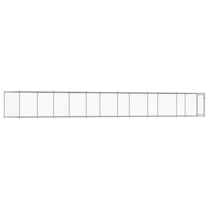 Dog Cage with Door Gray 39.4'x6.6'x4.9'Galvanized Steel