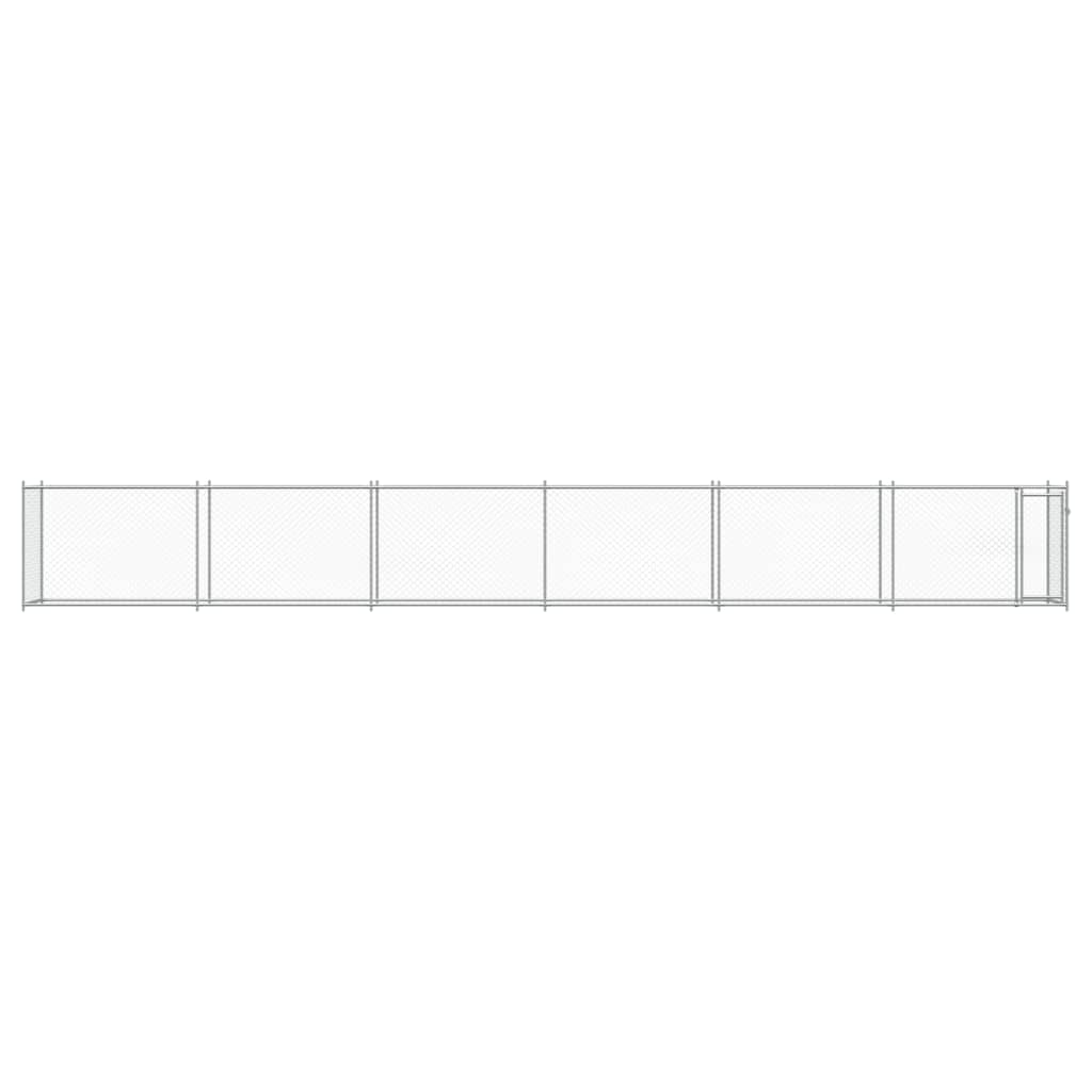 Dog Cage with Door Gray 39.4'x6.6'x4.9'Galvanized Steel