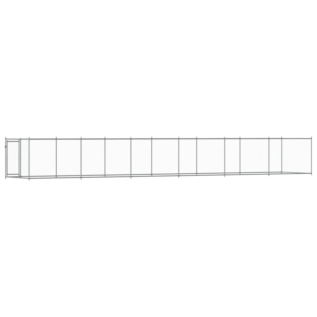 Dog Cage with Door Gray 39.4'x6.6'x4.9'Galvanized Steel