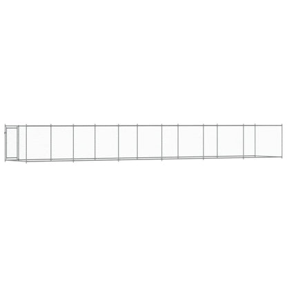 Dog Cage with Door Gray 39.4'x6.6'x4.9'Galvanized Steel