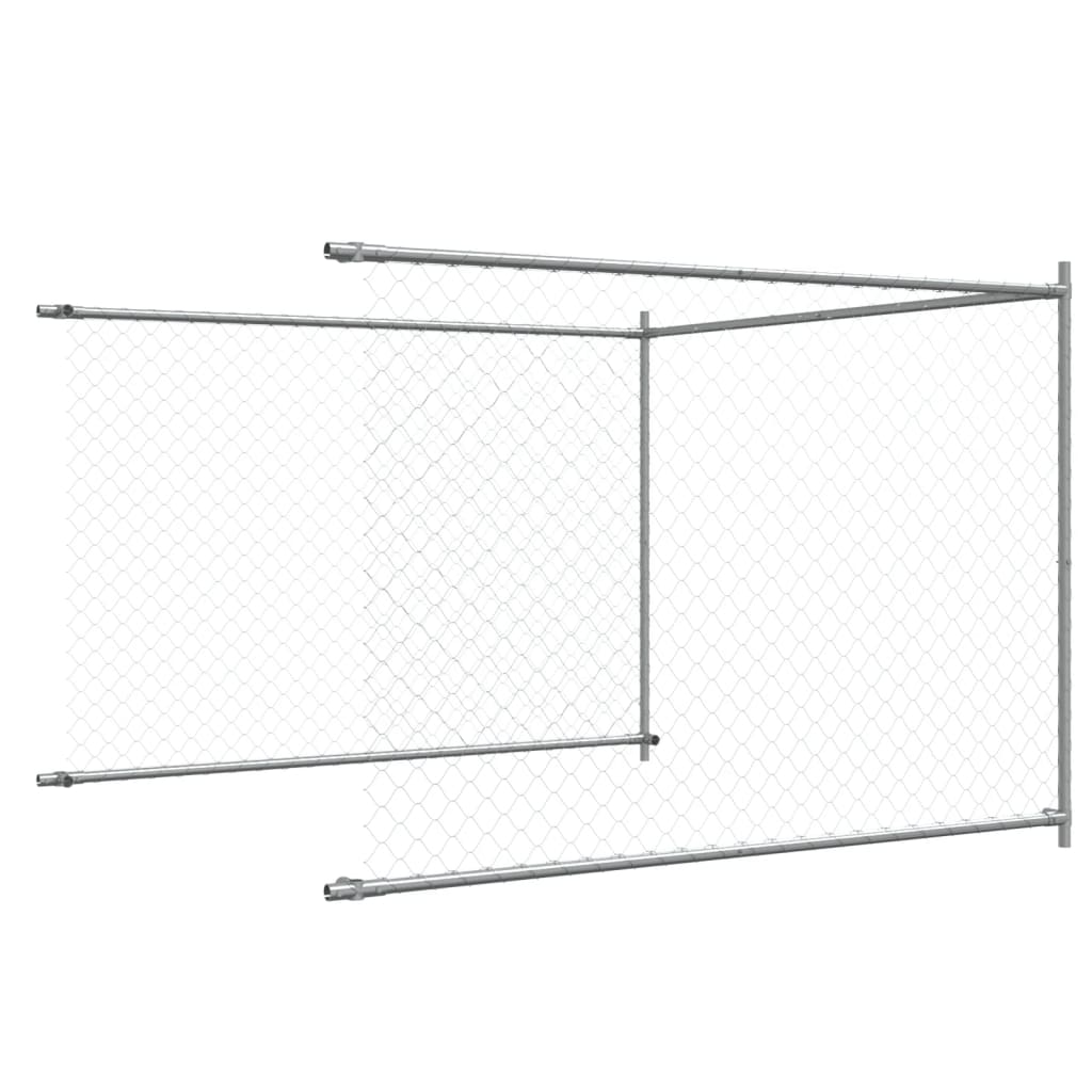 Dog Cage with Door Gray 39.4'x6.6'x4.9'Galvanized Steel